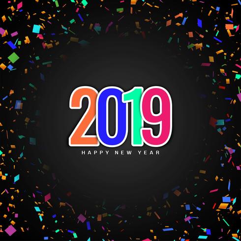 Abstrait joyeux nouvel an 2019 fond moderne vecteur