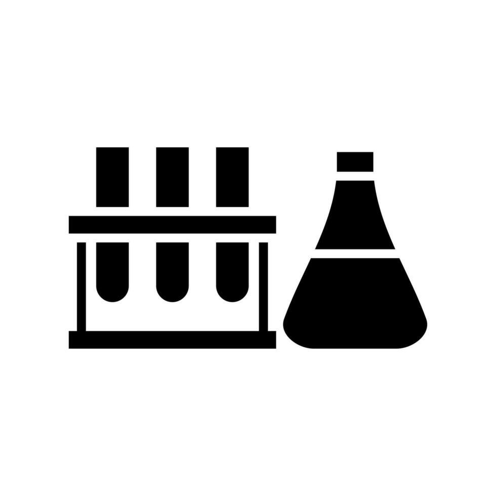laboratoire icône, laboratoire équipement, chimique tube.isolé sur blanc Contexte vecteur