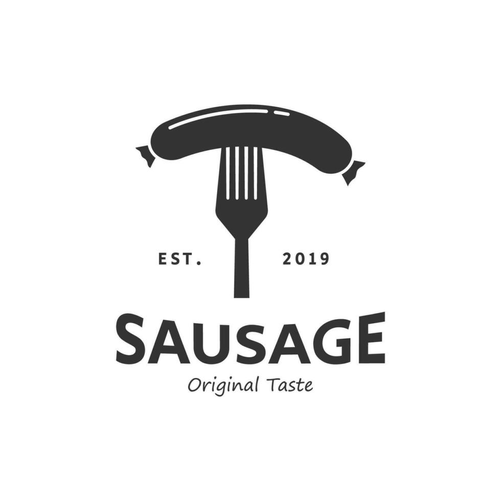 saucisse logo modèle. rue nourriture logo icône. vecteur