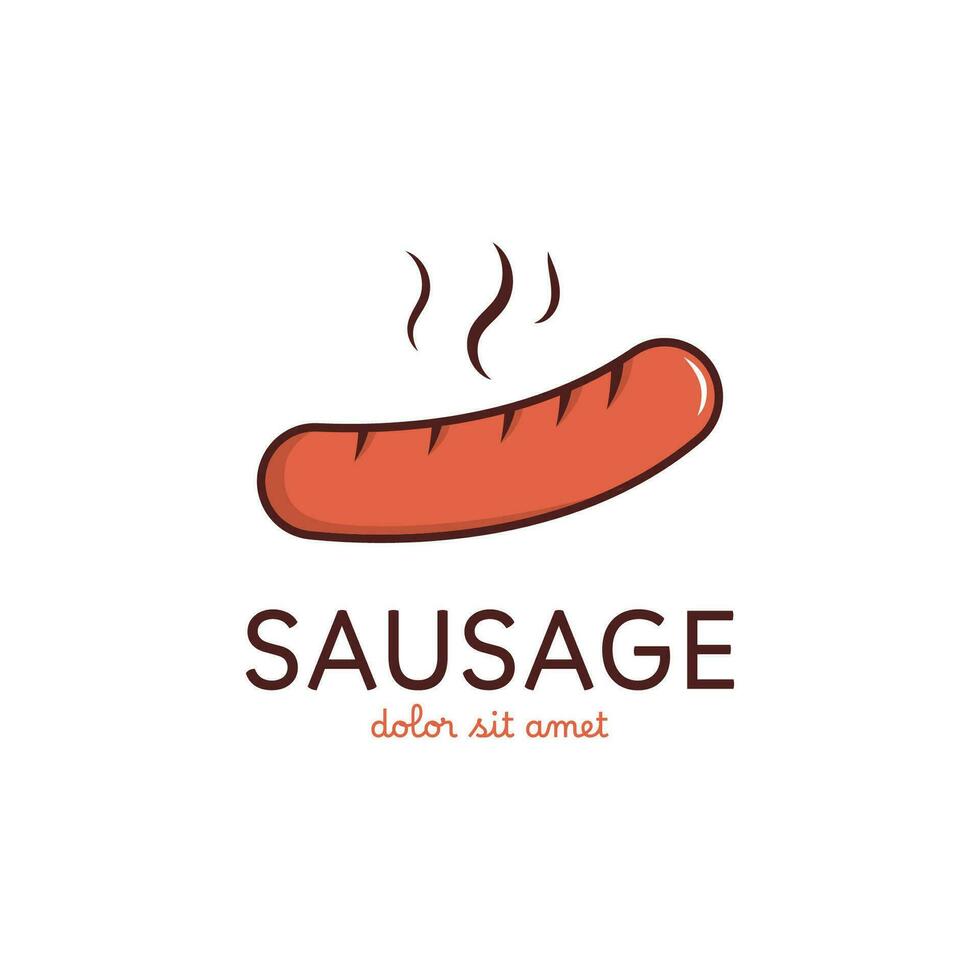 saucisse logo modèle. rue nourriture logo icône. vecteur