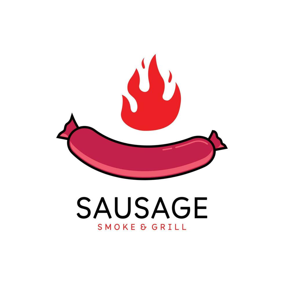 saucisse logo modèle. rue nourriture logo icône. vecteur