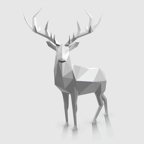 Cerf Low poly, avec un espace pour le texte. vecteur