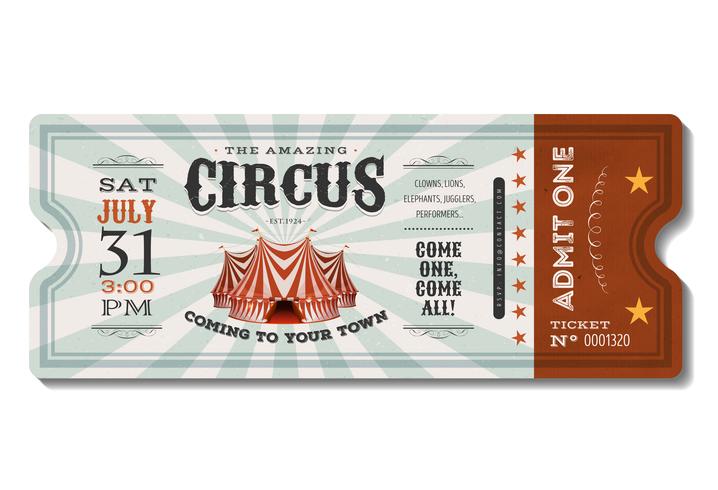 Billet Vintage Circus vecteur