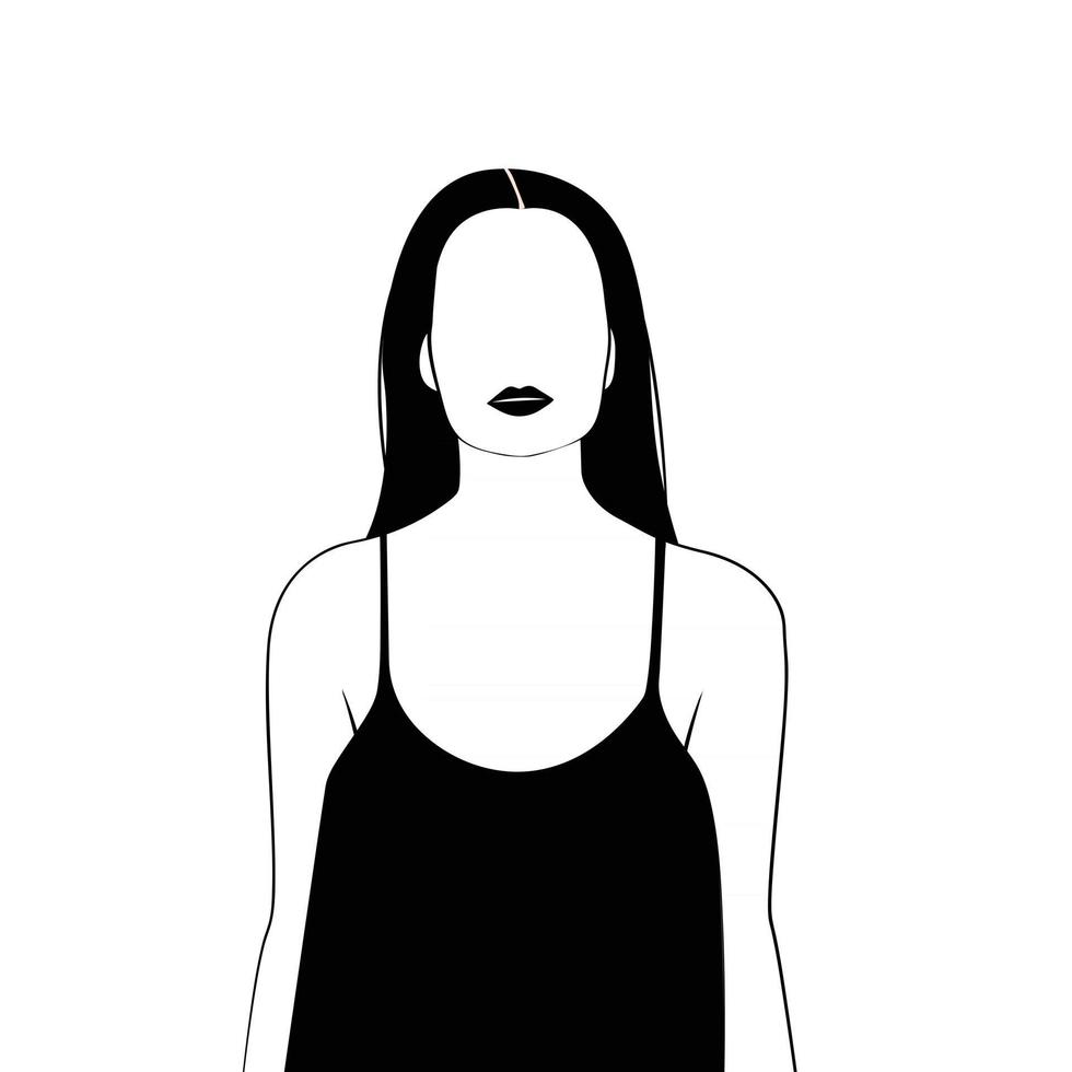 portrait minimal abstrait de filles. portraits de femme. logo de beauté. concept de femmes. pouvoir féminin, une figure abstraite sans visage. illustration vectorielle pour la journée internationale de la femme. vecteur