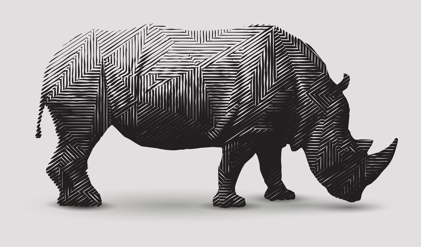 Illustration de rhinocéros. vecteur