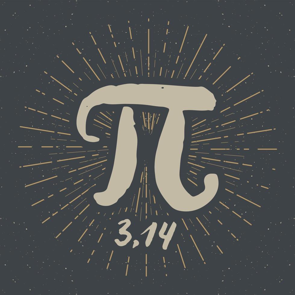 icône dessiné main symbole pi, signe mathématique calligraphique grunge, illustration vectorielle vecteur