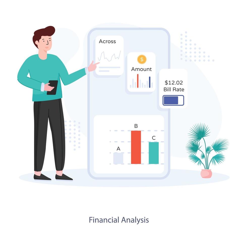 tableau d'analyse financière vecteur