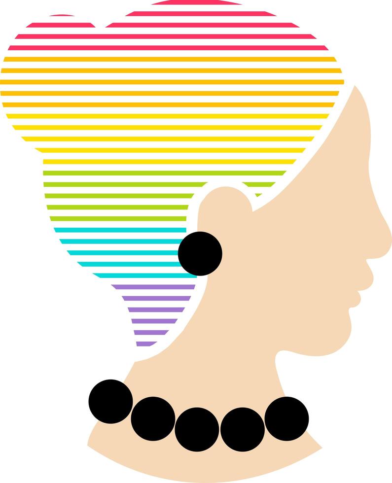 silhouette de tête de femme de fierté sur le vecteur de défilé gay