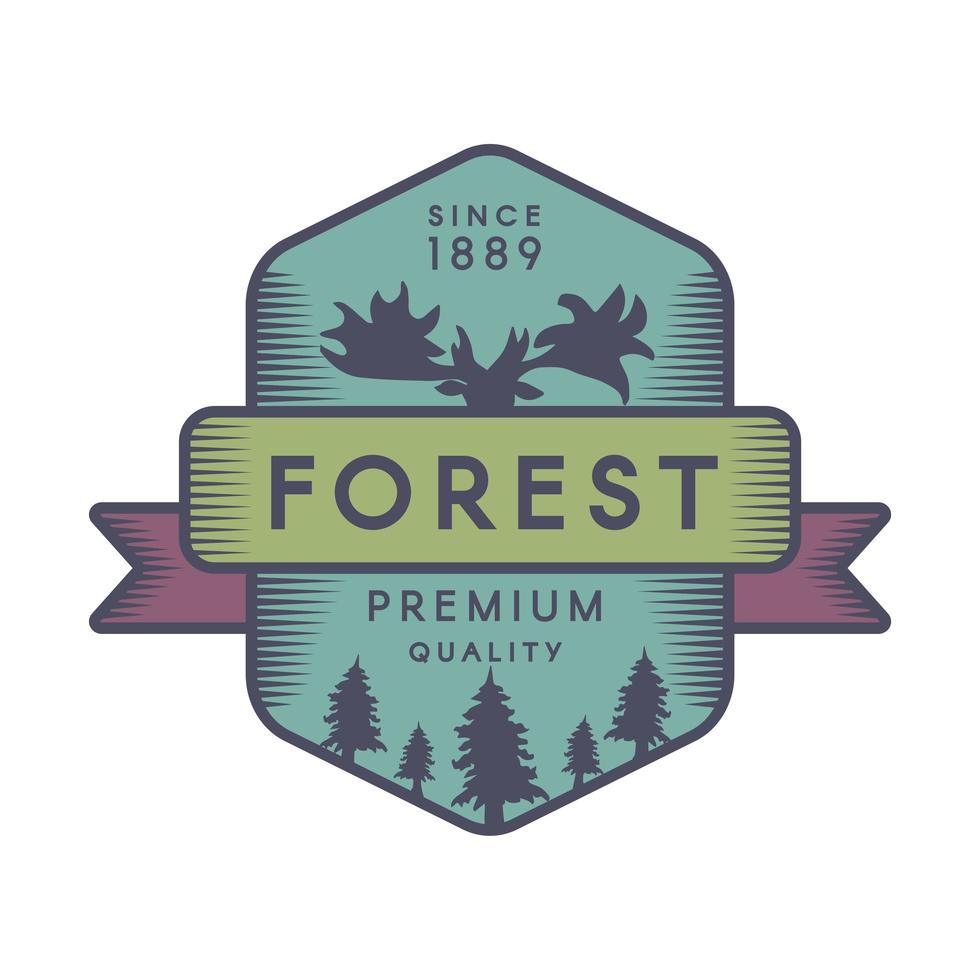 modèle de logo couleur forêt vecteur