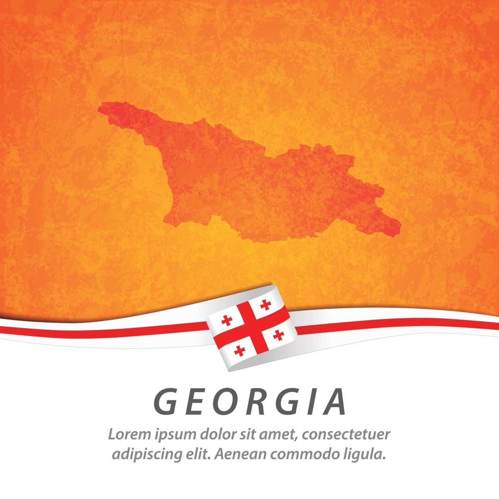drapeau de la Géorgie avec carte vecteur