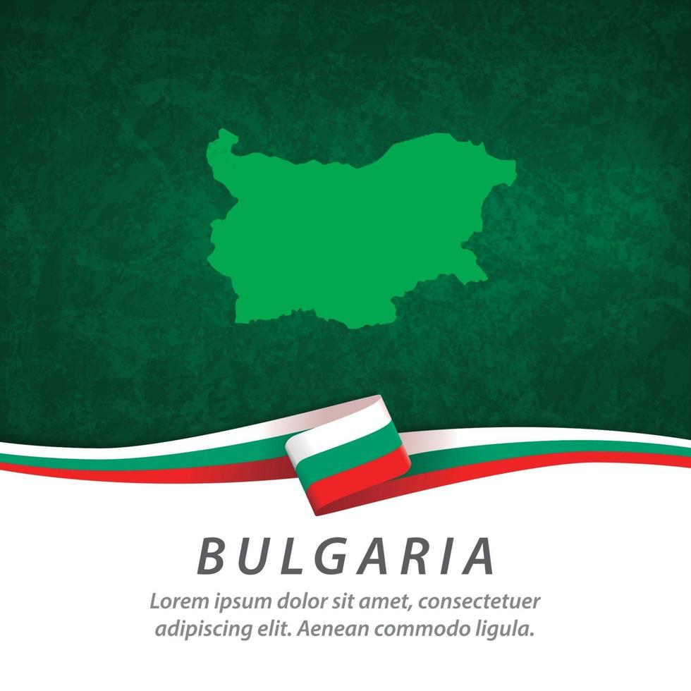 drapeau de la Bulgarie avec carte vecteur