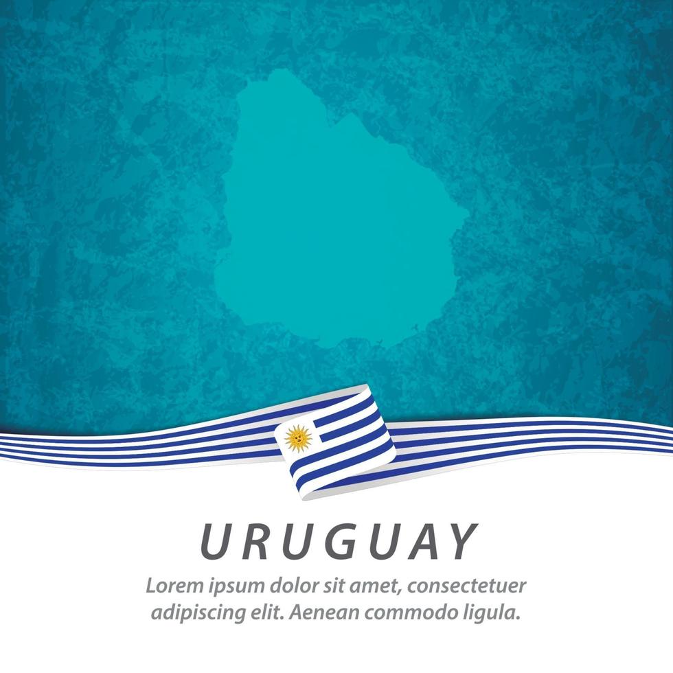 drapeau de l'uruguay avec carte vecteur