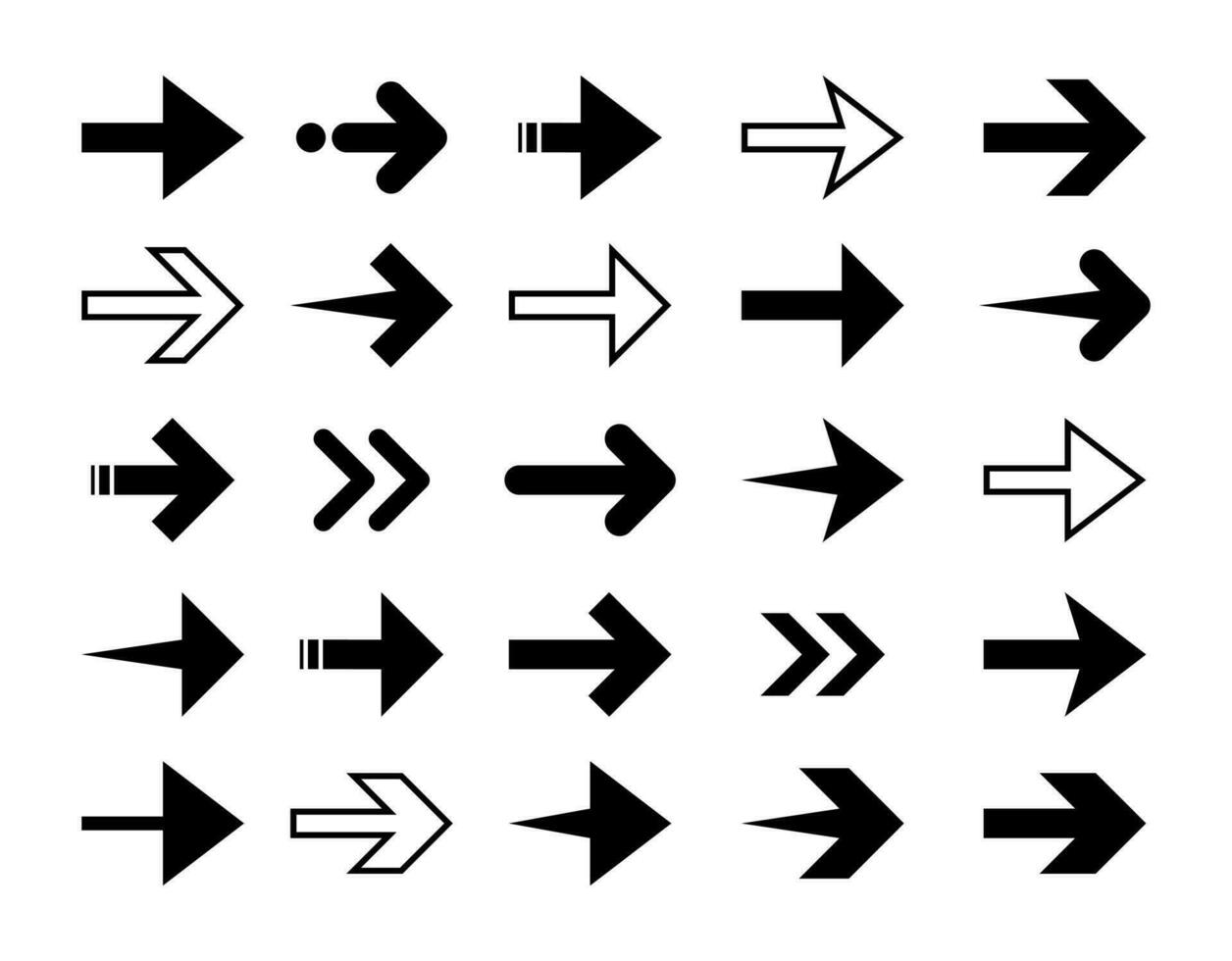 La Flèche icône vecteur ensemble collection. flèches symbole dans nombreuses modes