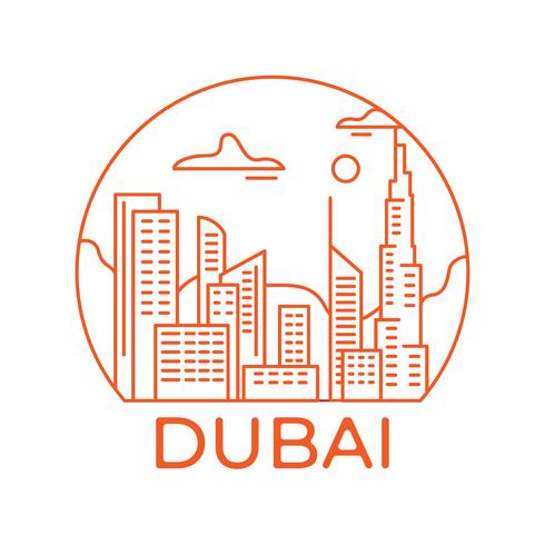 Paysage urbain de Dubaï vecteur