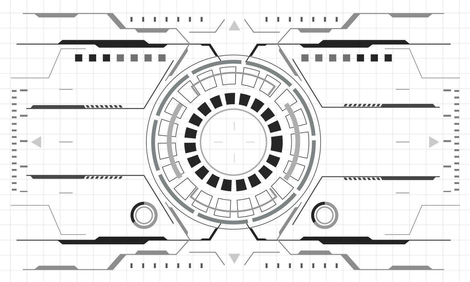 hud science-fiction interface écran monochrome vue conception virtuel réalité futuriste La technologie afficher vecteur