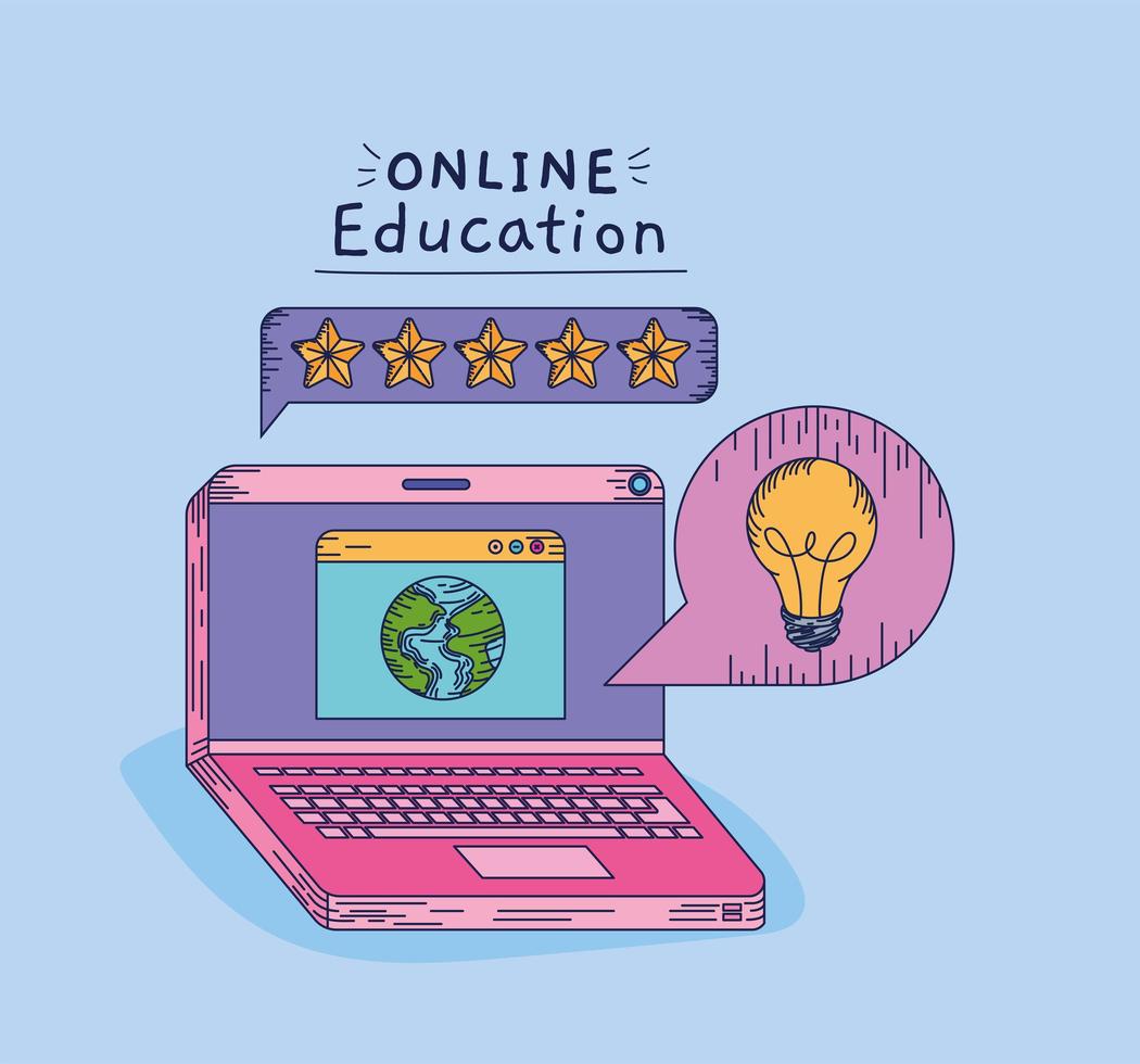 lettrage en ligne de l'éducation vecteur