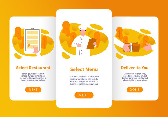 Commande en ligne d'aliments mobiles Vector Apps