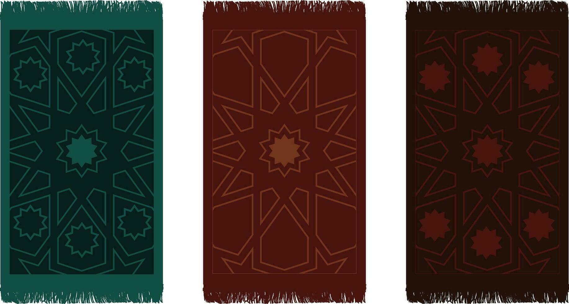 islamique cool noir rouge vert crème Couleur prière tapis couverture arabe conception vecteur