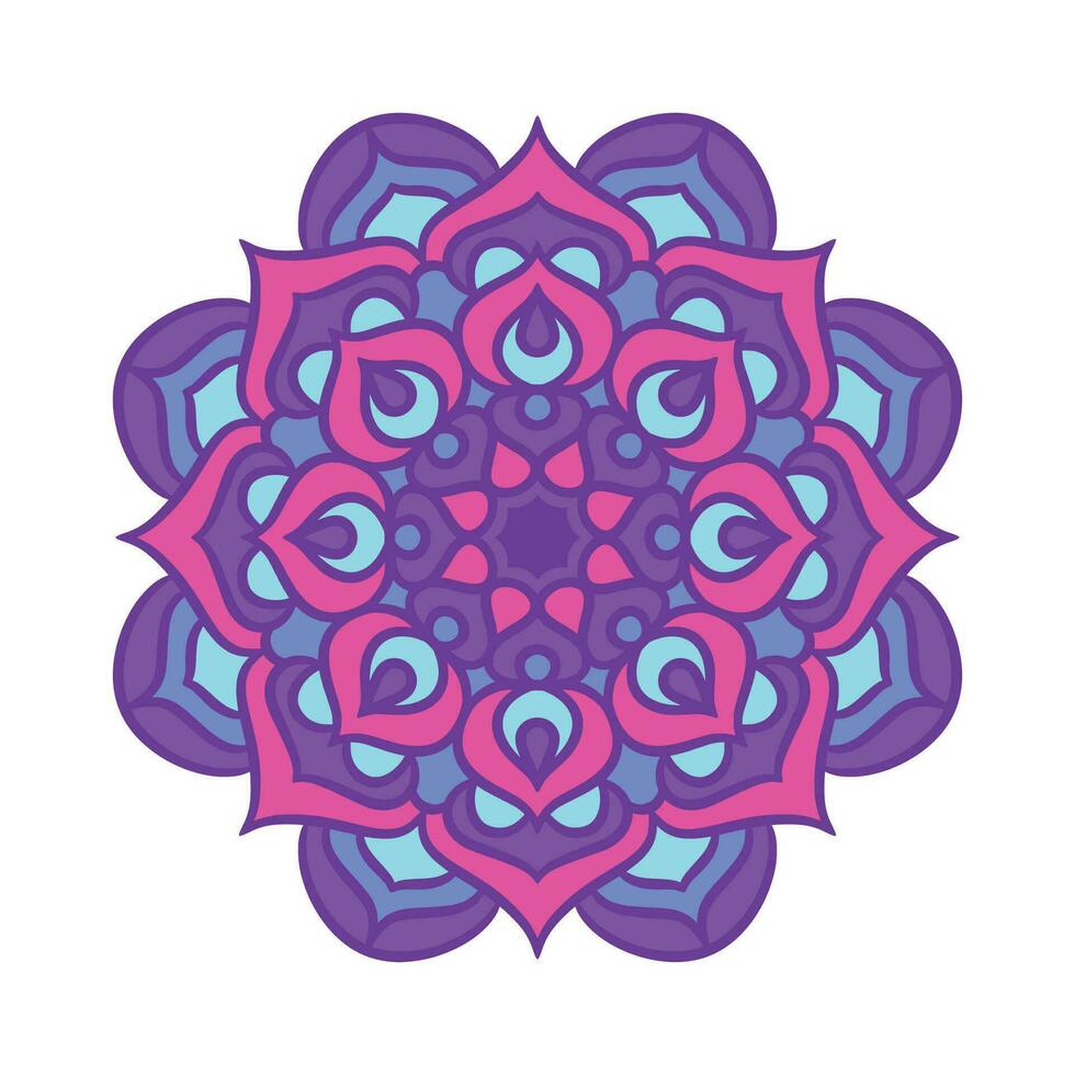 motif d'ornement rond mandala ethnique avec coloré vecteur