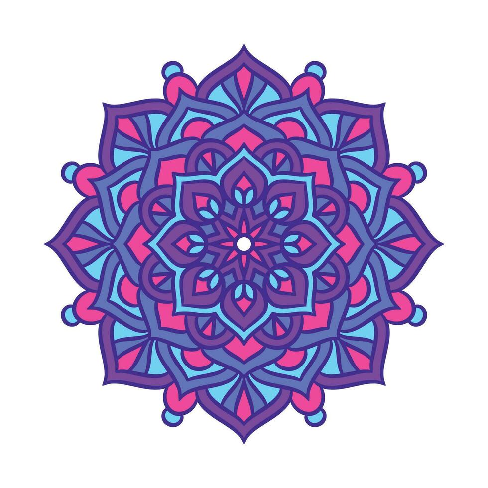 motif d'ornement rond mandala ethnique avec coloré vecteur