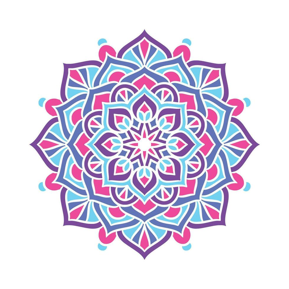 motif d'ornement rond mandala ethnique avec coloré vecteur