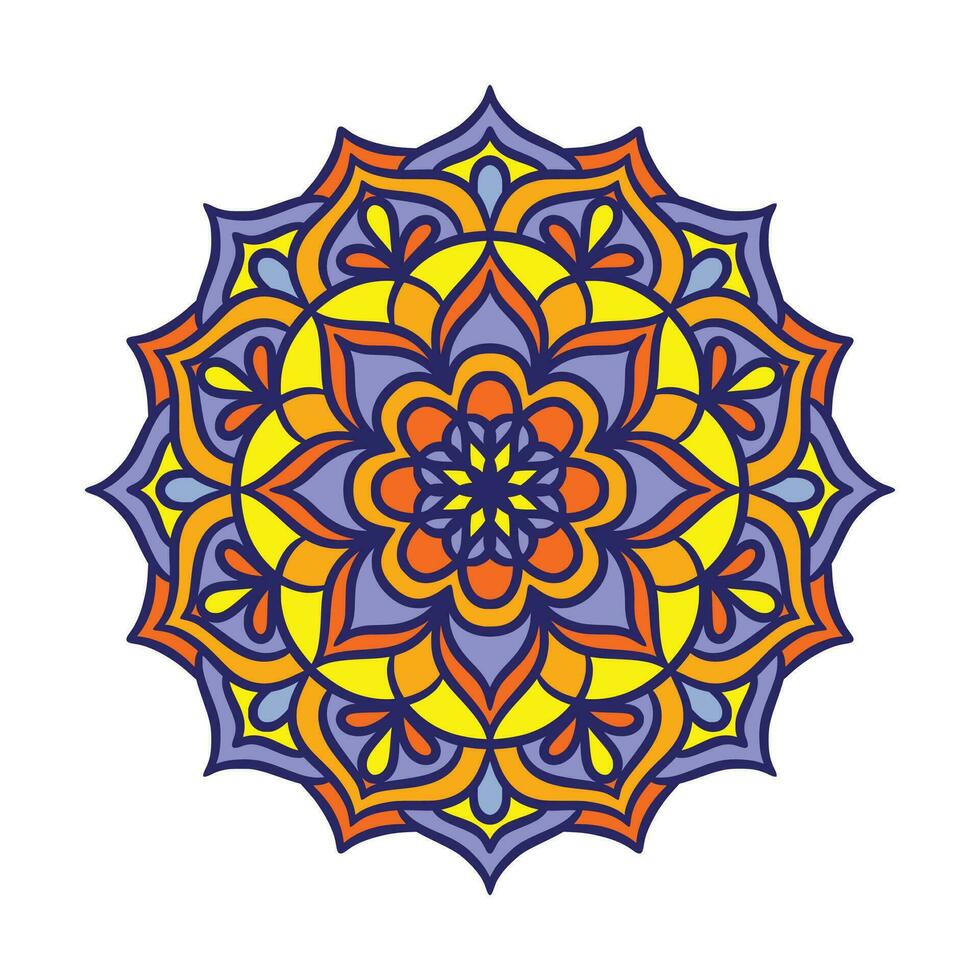 motif d'ornement rond mandala ethnique avec coloré vecteur