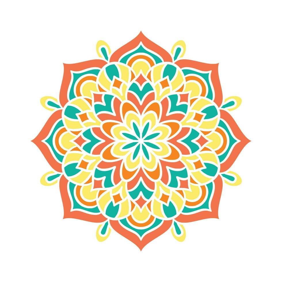 motif d'ornement rond mandala ethnique avec coloré vecteur