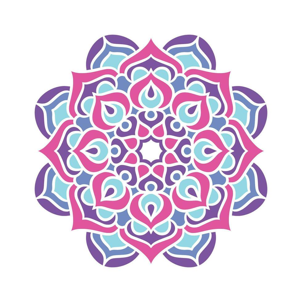 motif d'ornement rond mandala ethnique avec coloré vecteur