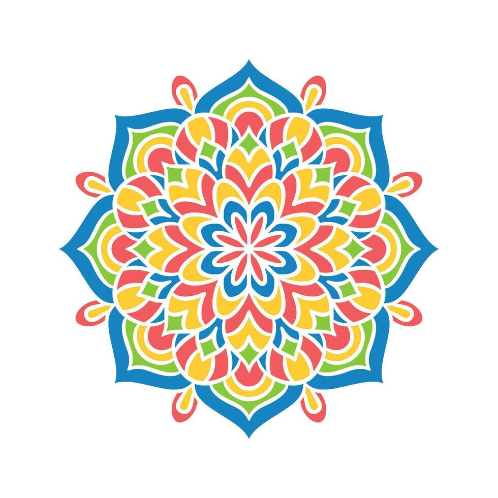 motif d'ornement rond mandala ethnique avec coloré vecteur