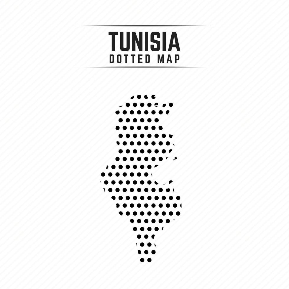 carte en pointillés de la tunisie vecteur