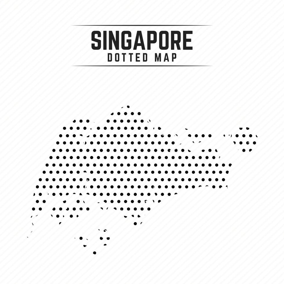 carte en pointillés de singapour vecteur