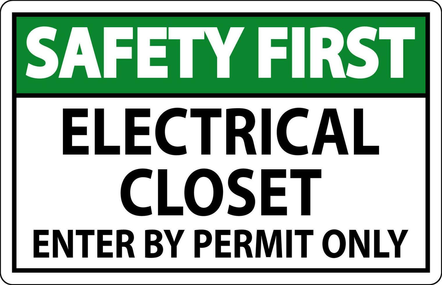 sécurité premier signe électrique placard - entrer par permis seulement vecteur