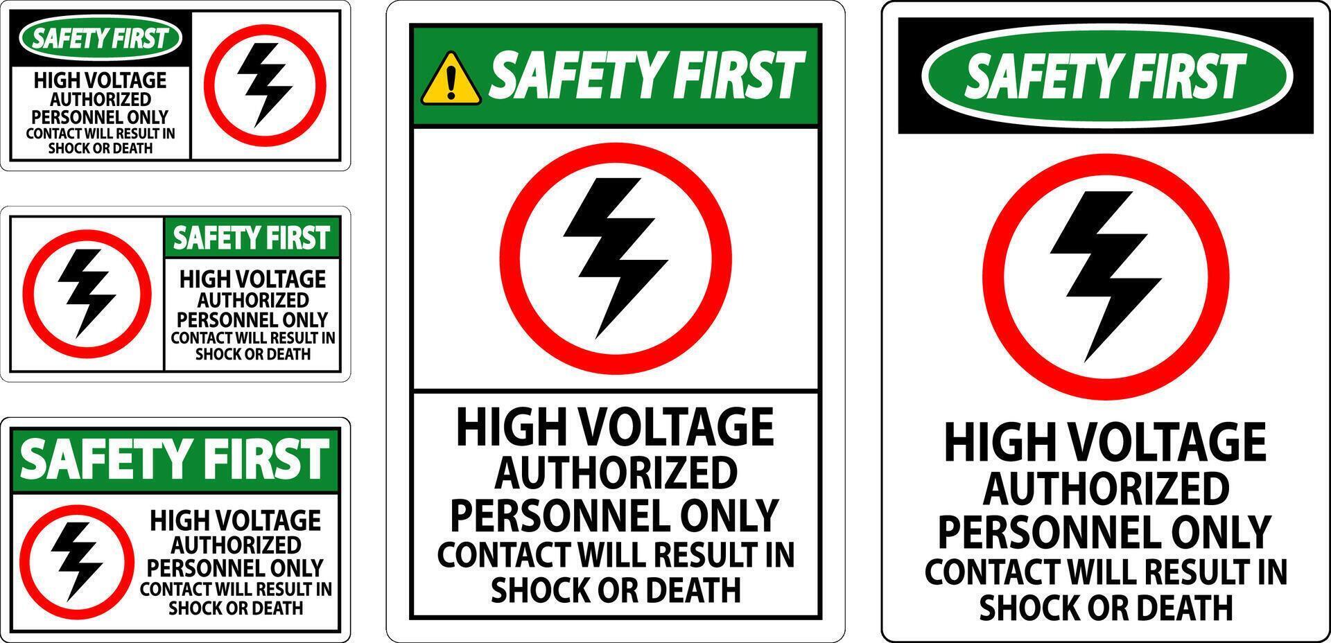 sécurité premier signe haute tension, autorisé personnel seul, contact volonté résultat dans choc ou décès vecteur