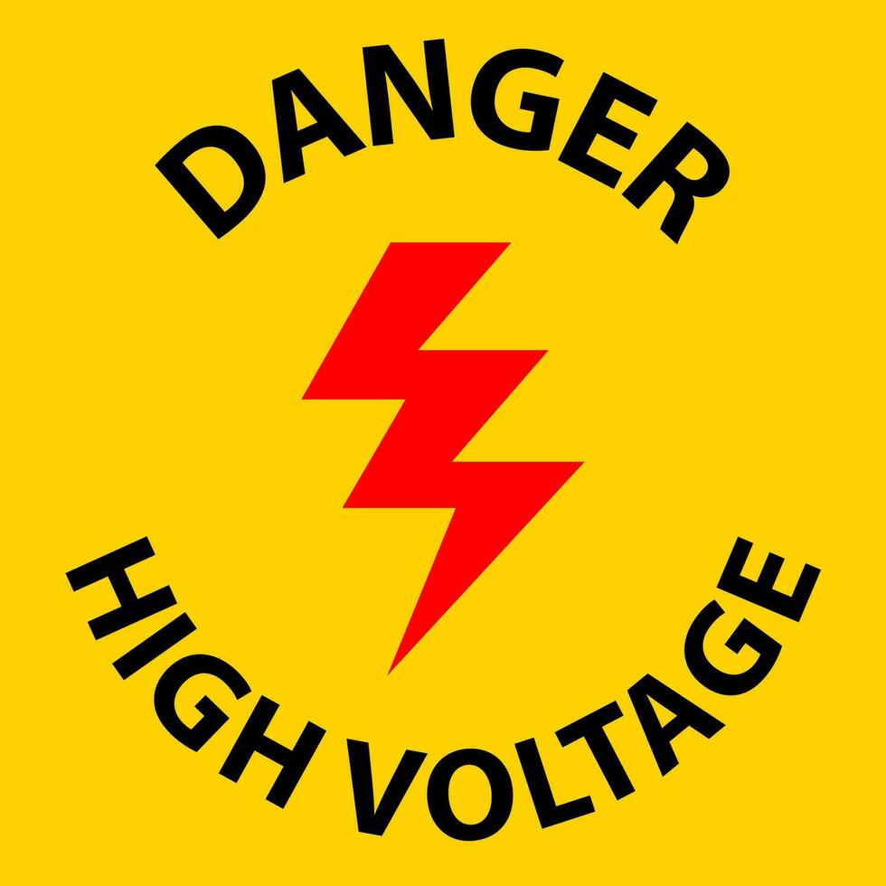 sol signe, danger haute Tension vecteur