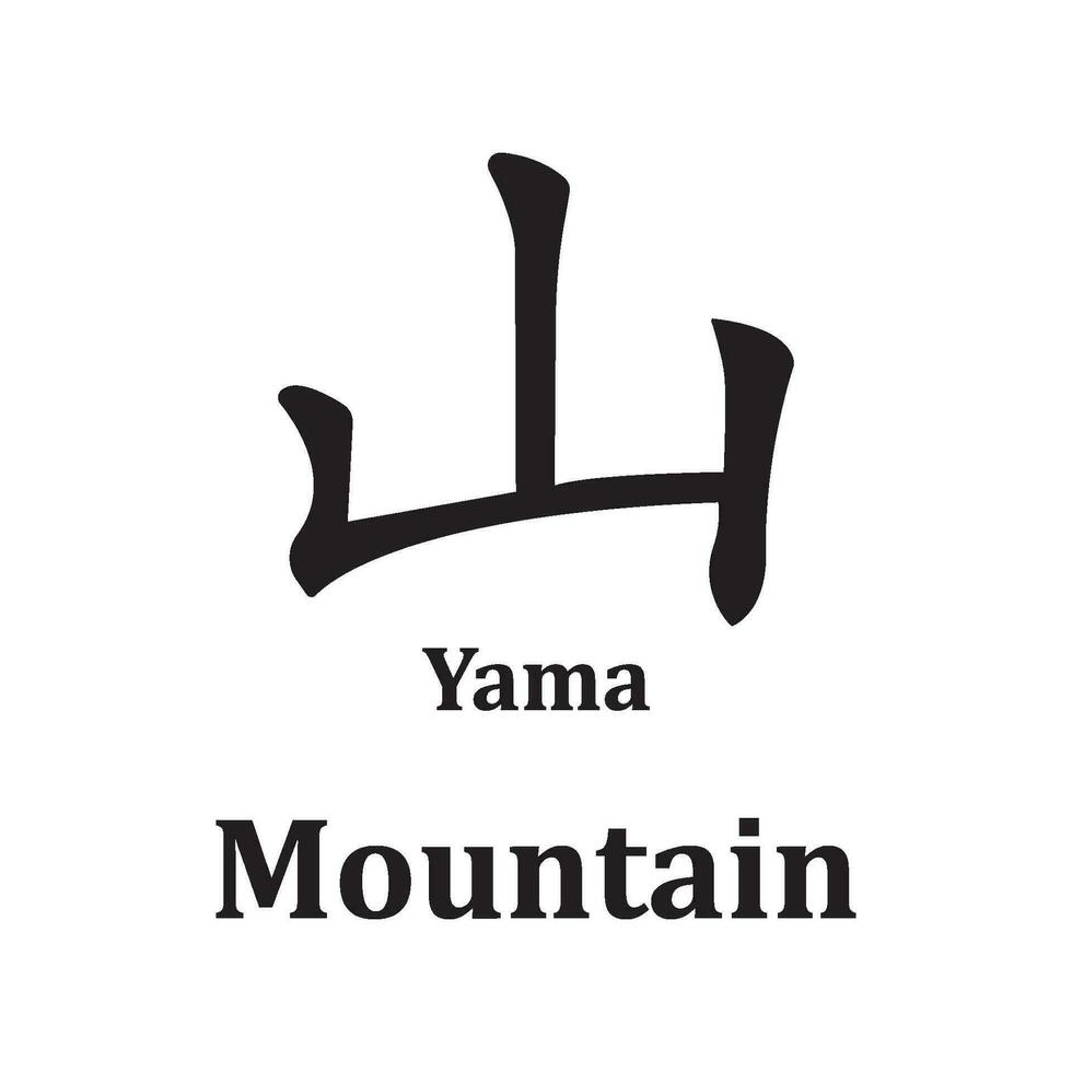 kanji yama icône, Montagne vecteur