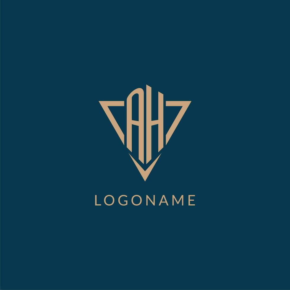 ah logo initiales Triangle forme style, Créatif logo conception vecteur