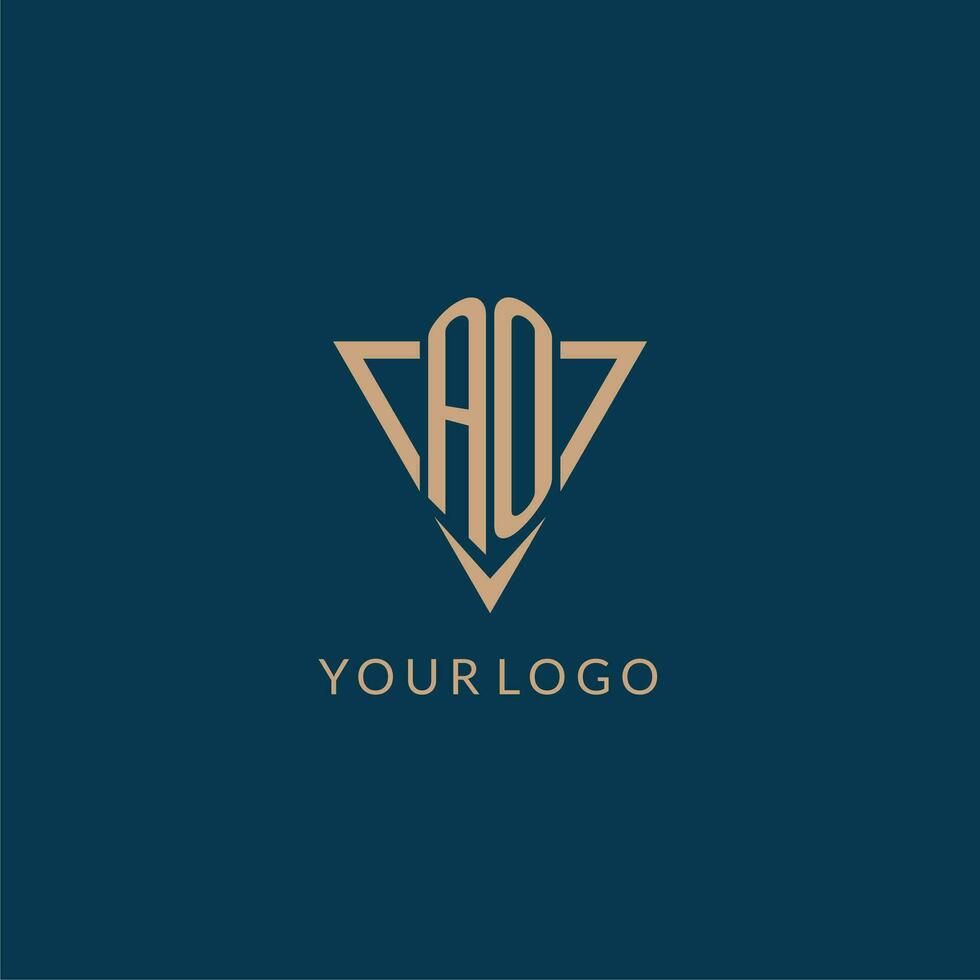 ao logo initiales Triangle forme style, Créatif logo conception vecteur