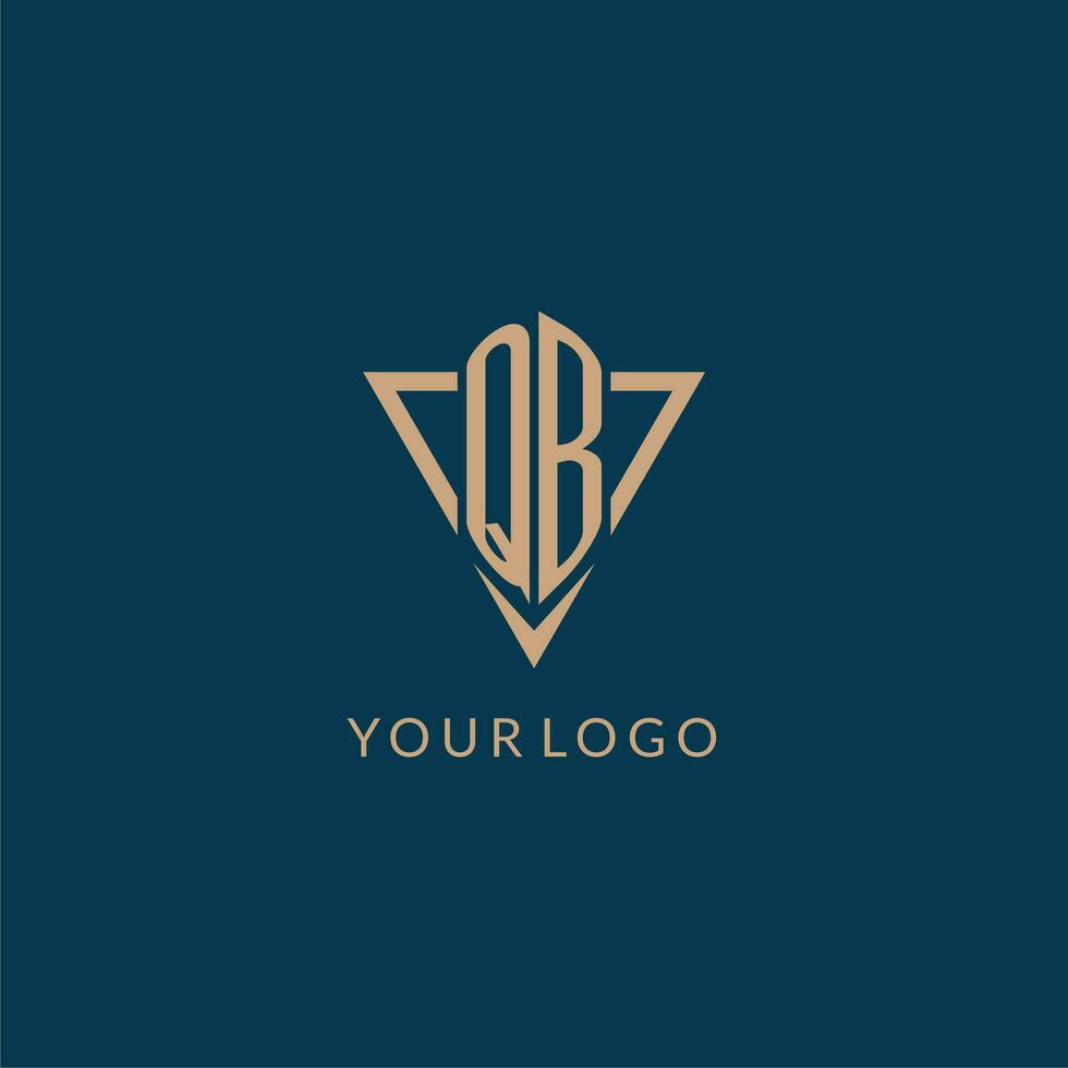 qb logo initiales Triangle forme style, Créatif logo conception vecteur