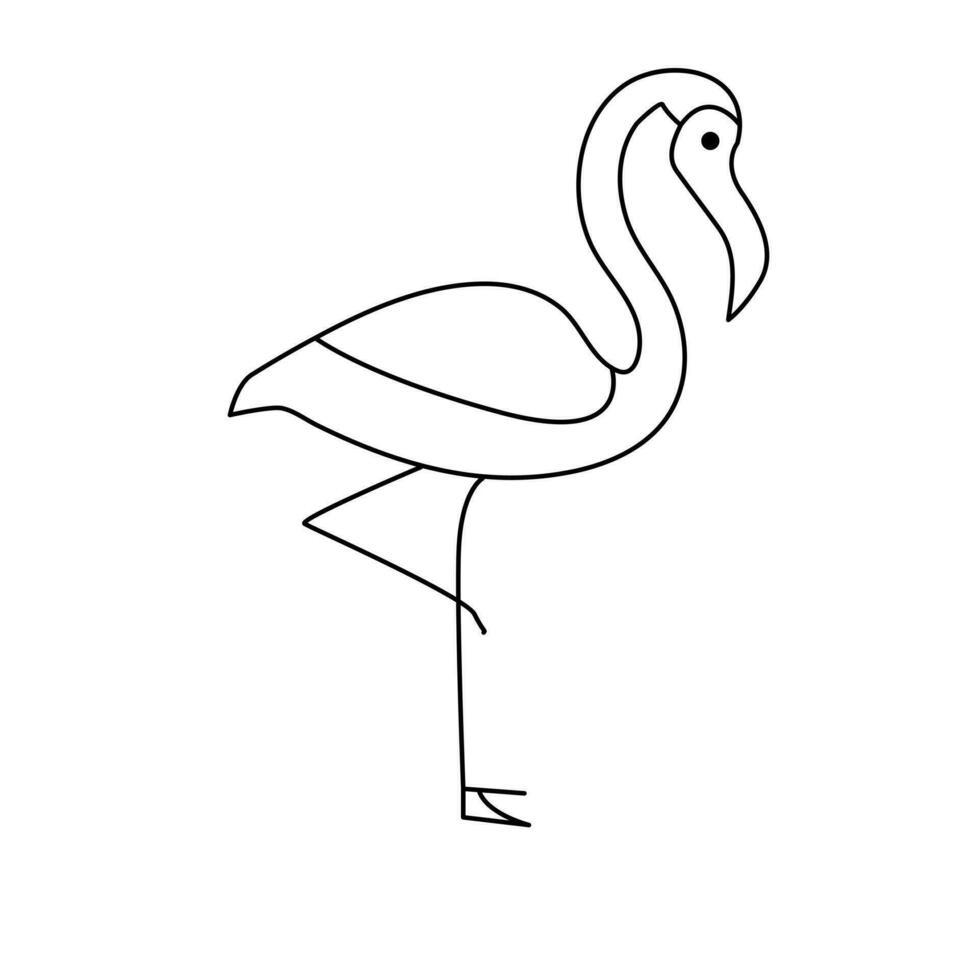 continu un ligne dessin de héron oiseau vecteur illustration