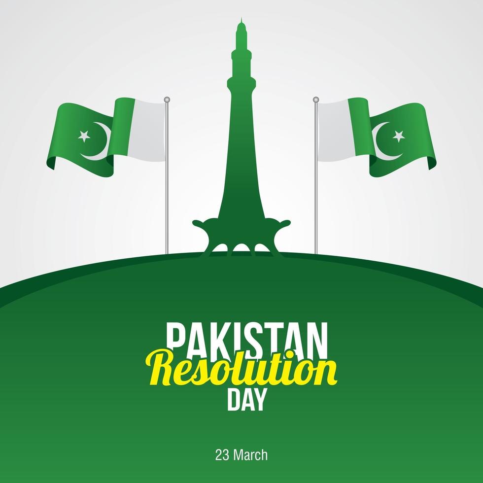 célébration de la bannière du jour de la résolution du pakistan vecteur