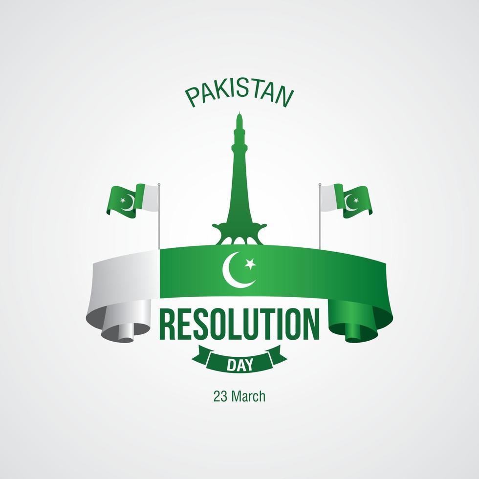 célébration de la bannière du jour de la résolution du pakistan vecteur