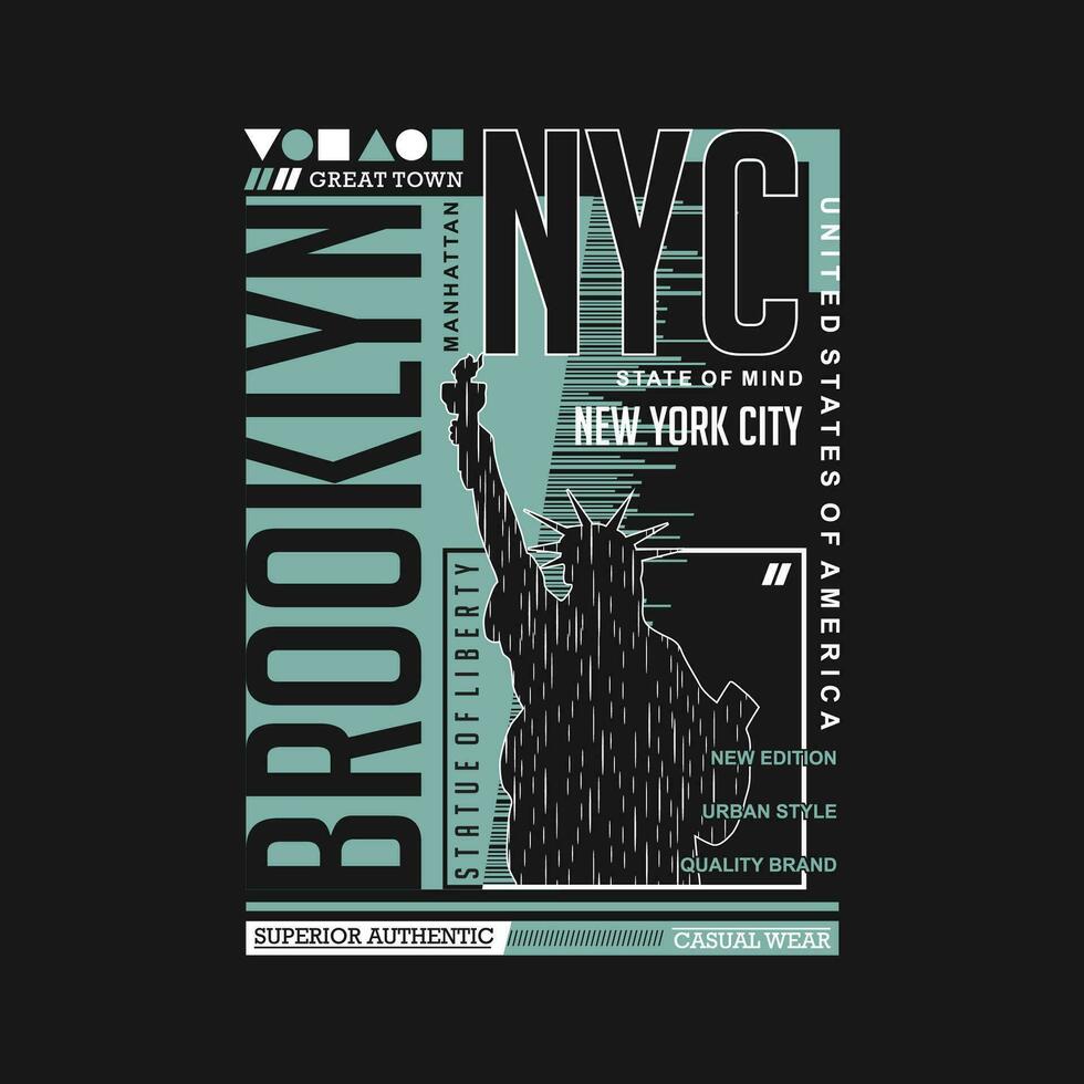 Brooklyn nyc graphique, typographie vecteur, t chemise conception, illustration, bien pour décontractée style vecteur