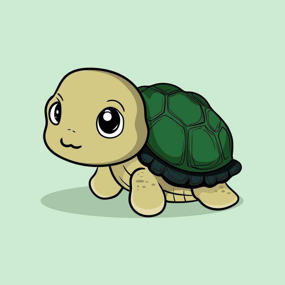 mignonne tortue mer animal avec sourire pour mascotte, autocollant, coloration livre, les enfants livre, signe, icône, ou tout conception vous vouloir vecteur