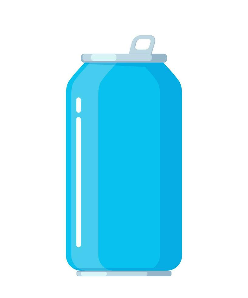 doux boisson peut. un soda boisson aluminium bleu peut. vecteur illustration.
