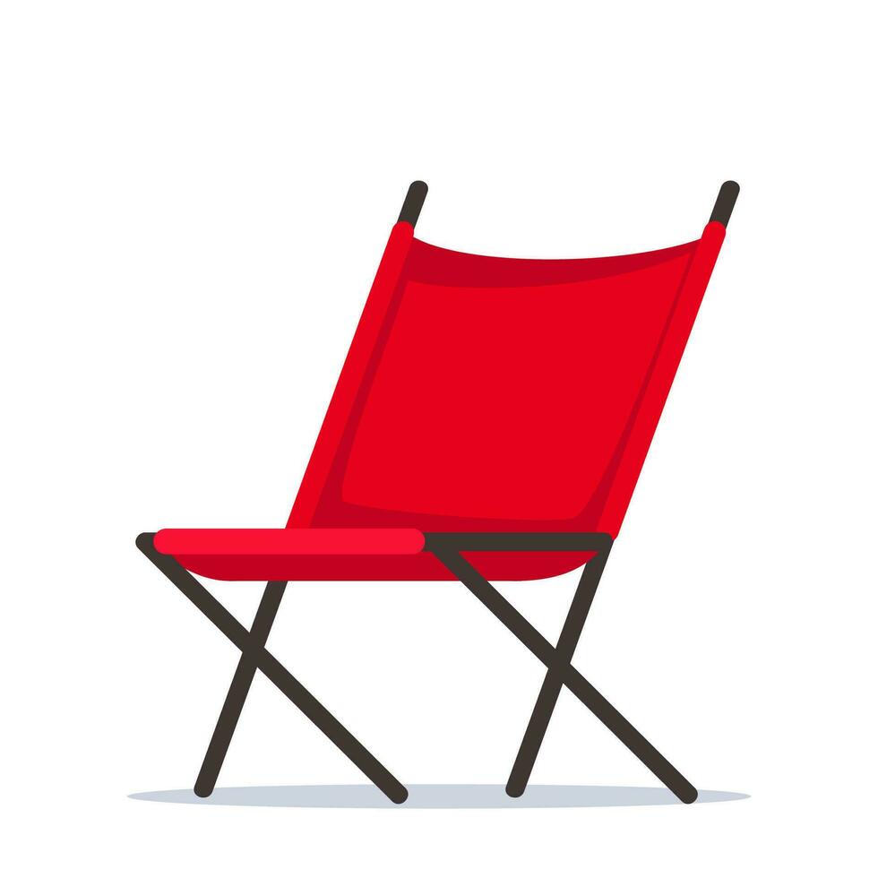 camping chaise. été portable Extérieur meubles pour en voyageant. vecteur illustration.