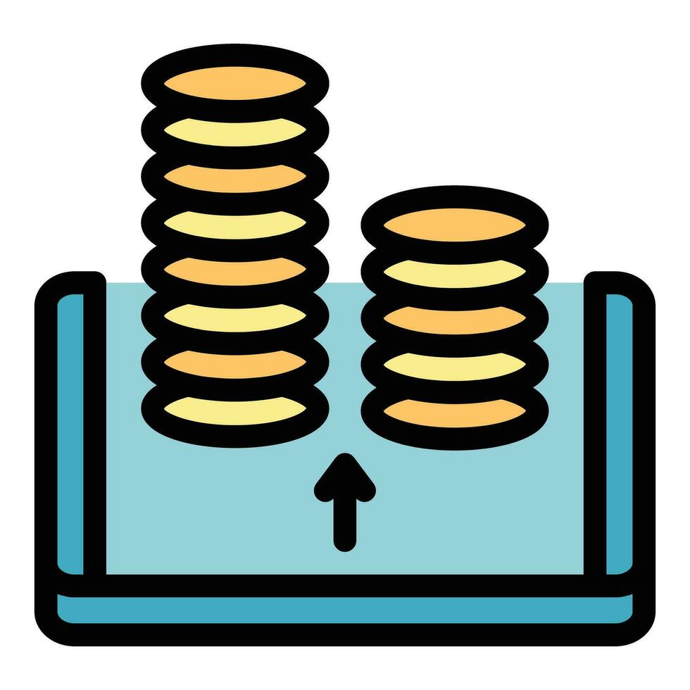 le revenu pièces de monnaie icône vecteur plat