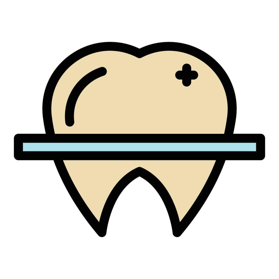 dentaire implant traitement icône vecteur plat