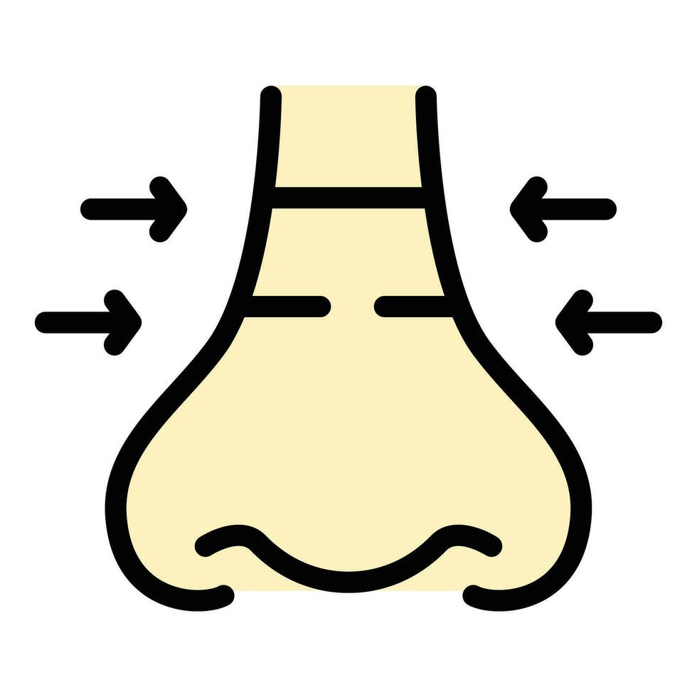 côté rhinoplastie icône vecteur plat