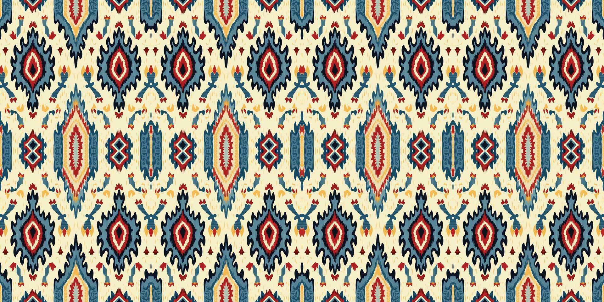 sans couture batik motif, sans couture tribal batik modèle, et sans couture coloré modèle ressembler ethnique bohème, aztèque, et ikat styles.designed pour utilisation dans papier peint, tissu, rideau, tapis, batik broderie vecteur