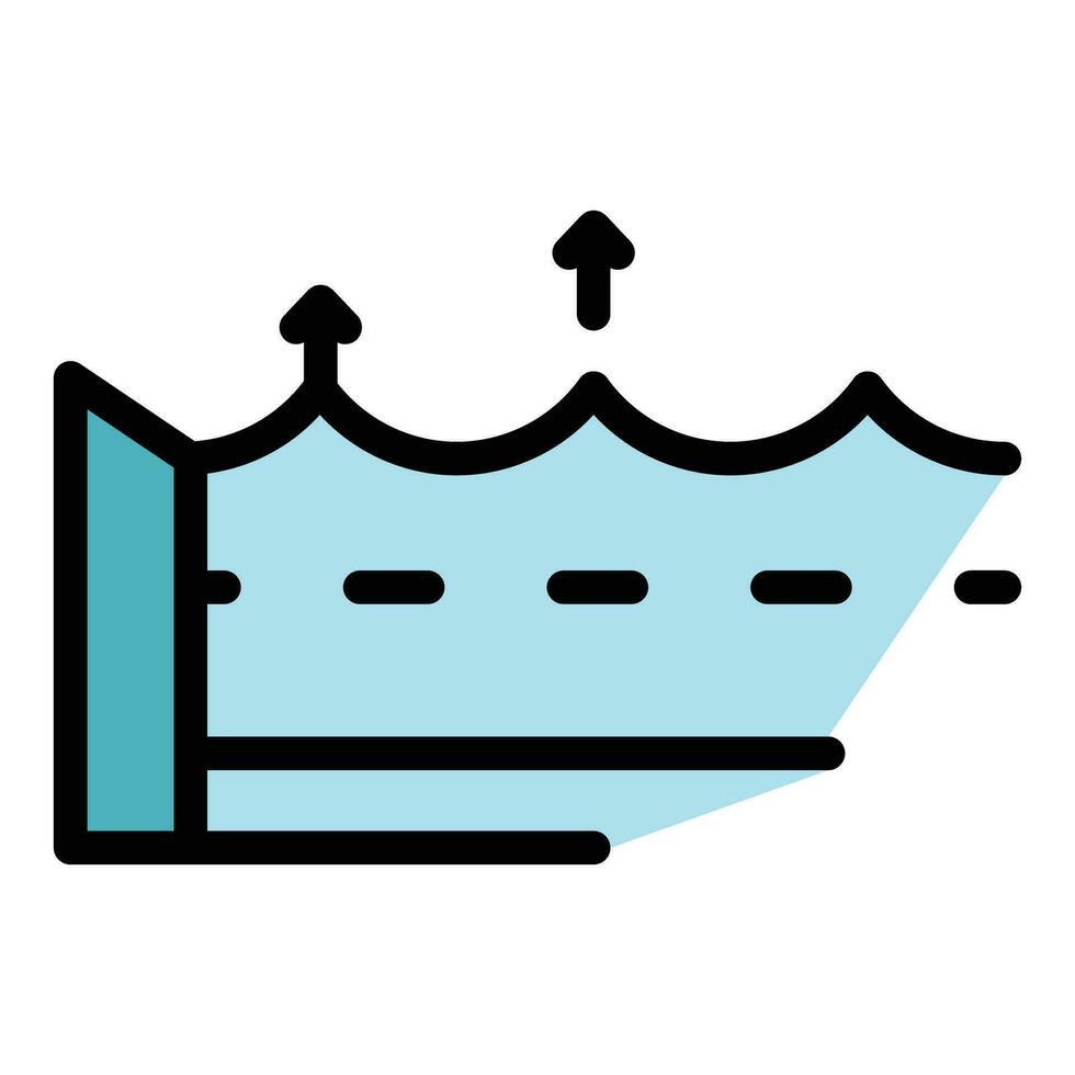 mer niveau monter icône vecteur plat